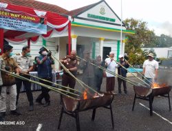 Kejari Way Kanan Musnahkan Barang Bukti 14 Perkara yang Telah Berkekuatan Hukum Tetap